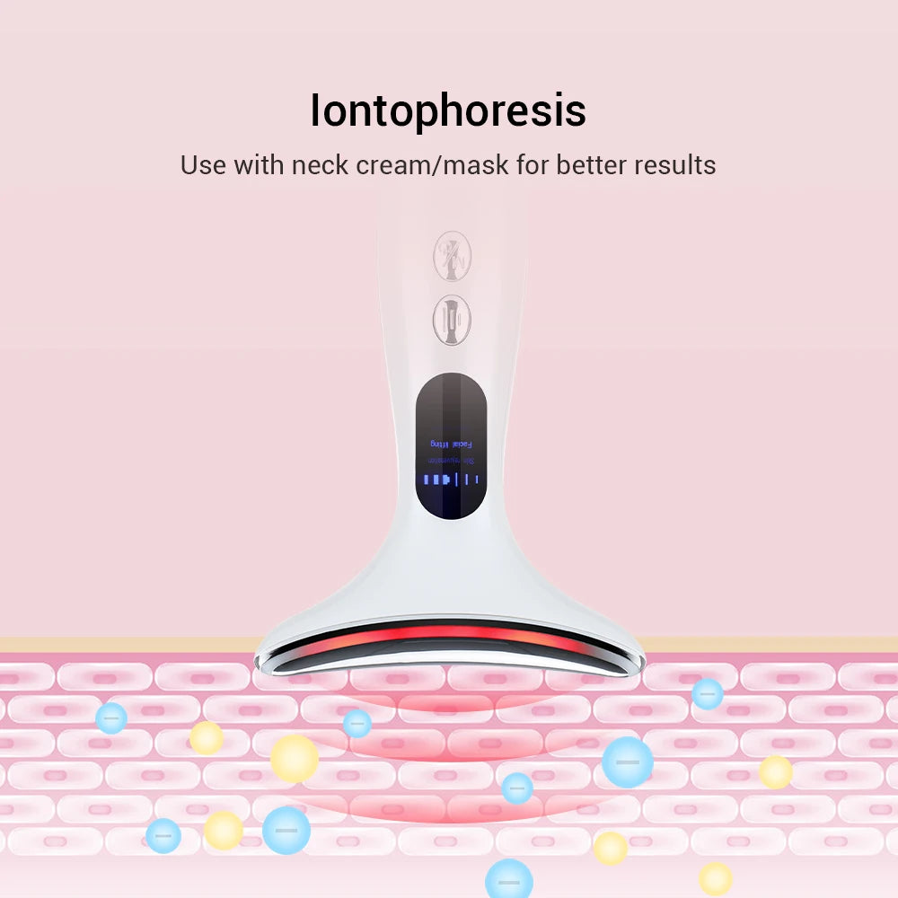 EMS Microcurrent Face Neck Beauty Device LED Photon Firming Rejuvenation Anti Wrinkle Thin Double Chin Skin Care Facial Massager